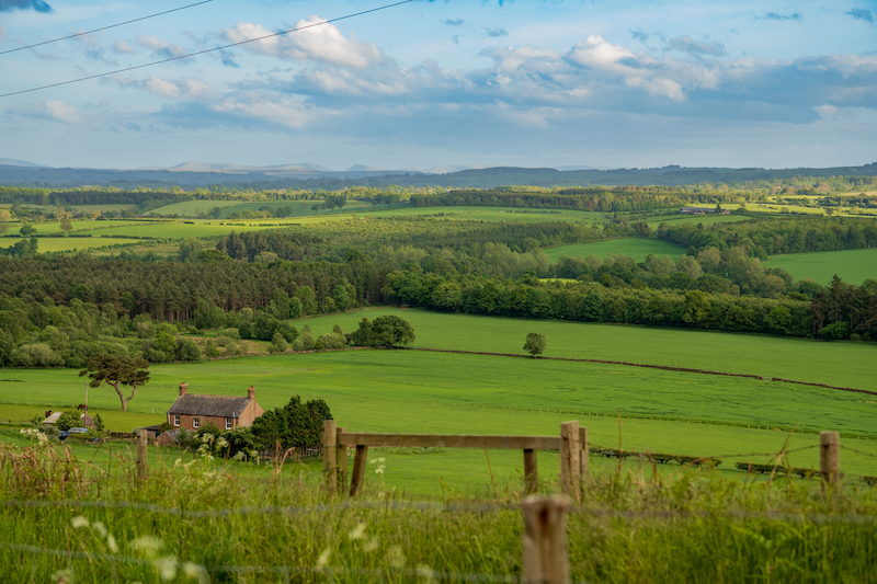Scenic view of the Malvern Hills from Notehouse Farm's Holiday Cottage